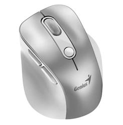 MOUSE INALAMBRICO + BLUETOOTH RECARGABLE ERGO 9000S PLATEADO GENIUS