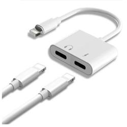 ADAPTADOR SPLITTER LIGHTNING IPHONE CARGA + MUSICA