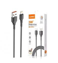 CABLE USB A USB-C 25W MALLADO GRIS LDNIO