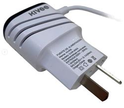 CARGADOR USB 3.1A + 2 USB CON CABLE MICRO USB KIVEE