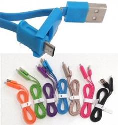CABLE USB A MICRO USB + LIGHTNING 2EN1 USB M 2.1A 1 METRO COLORES