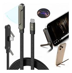 CABLE USB-C A USB-C 240W 360º CON SOPORTE