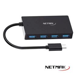 HUB 4 PUERTOS 2.0 NM-HUBC USB-C NETMAK