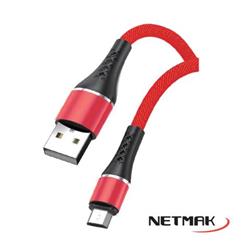 CABLE USB A MICRO USB 2.0 NM-117R 1 METRO ROJO NETMAK