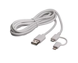 CABLE USB 2.0 A MICRO USB + LIGHTNING 1.80 METROS 