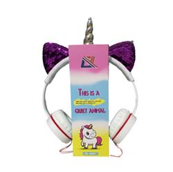 AURICULARES UNICORNIO QL-Y BLANCO Y VIOLETA CH2-V