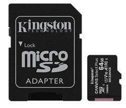 MEMORIA MICRO SD 64 GB CLASE 10 100MBS CANVAS SELECT PLUS KINGSTON