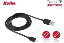 CABLE USB A LIGHTNING 1 METRO NEGRO KOLKE