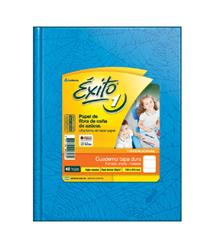 CUADERNO 48 HOJAS RAYADAS TAPA DURA CELESTE EXITO