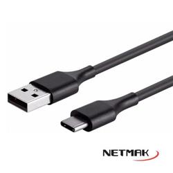 CABLE USB A USB-C 1.5 METROS NM-C99 NEGRO NETMAK