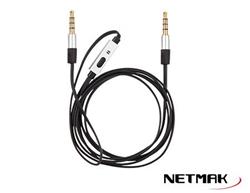 CABLE PLUG M/M CON MICROFONO 1 METRO NM-MIC15 NETMAK