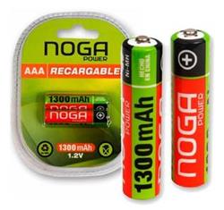 PILA AAA RECARGABLE METAL 1300MAH 1.2V 2 UNIDADES NOGA