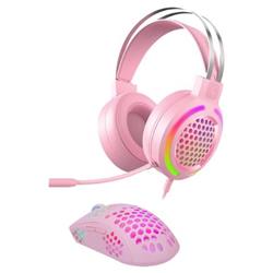 KIT AURICULARES C/MIC + MOUSE 7 BOTONES ST-4201 ROSA NOGA