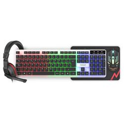 KIT 4EN1 AURICULAR, TECLADO, MOUSE Y PAD NKB-413N NEGRO NOGA
