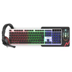 KIT 4EN1 AURICULAR, TECLADO, MOUSE Y PAD NKB-413N NEGRO NOGA