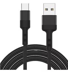 CABLE USB-C M/M 1 METRO TRENZADO NEGRO CARGA POWER 5A CAJA