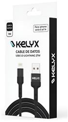 CABLE USB A LIGHTNING 1 METRO 3.0 27W KELYX