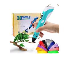 LAPIZ 3D 3DPEN-2 BASE LCD DIBUJO + FILAMENTOS CELESTE PY4KA